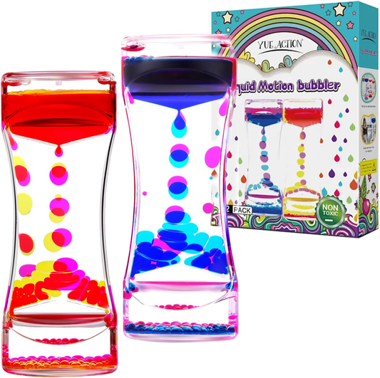 Liquid Motion Bubbler Timer – Calming Sensory Toy for Kids & Adults, Colorful Hourglass Visual Timer, Fun Gift & Stocking Stuffer