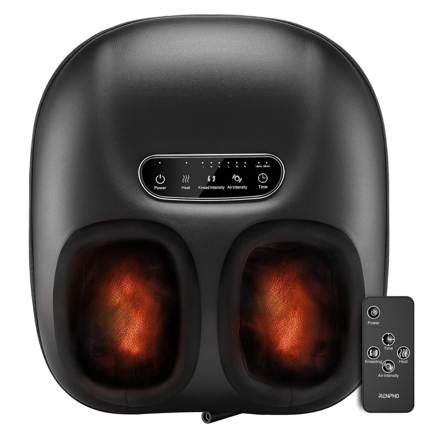 Renpho Heated Shiatsu Foot Massager – Deep Kneading, Roling & Air Compression for Foot Pain, Circulation & Neuropathy Relief