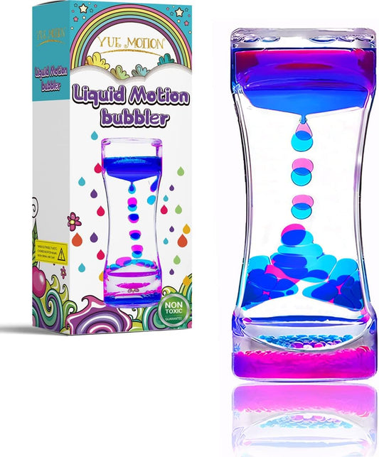 Liquid Motion Bubbler Visual Sensory Toys, Liquid Timer– New Big Calming Sensory Bubbler Toy- Colorful Liquid Hourhlass for Stocking Stuffers, Novelty Gifts